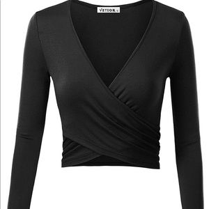 Black Wrap Crop